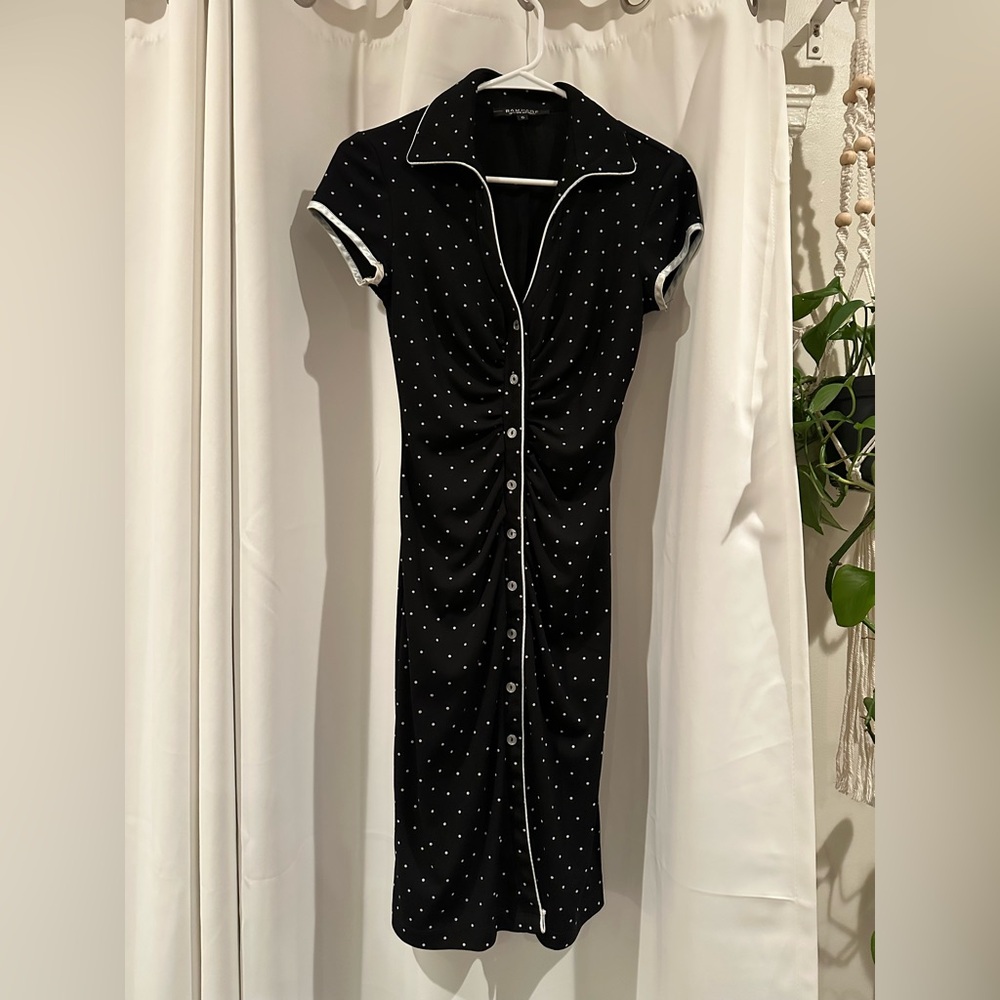 Rampage Black and White Polka Dot Blouse
